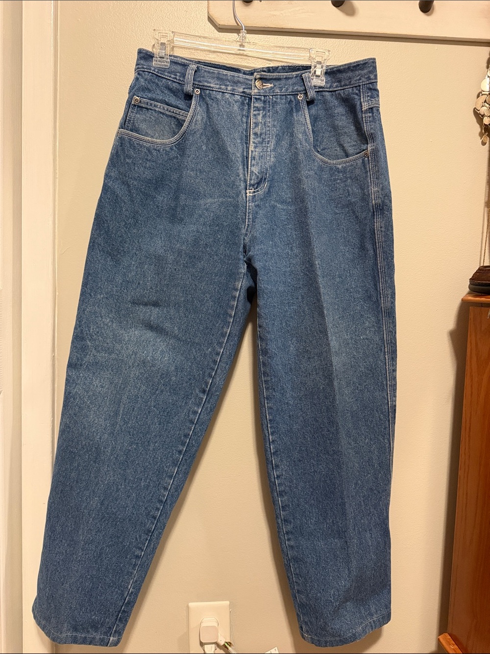 LizWear High-Rise Blue Barrel Leg Jeans Vintage size 14
